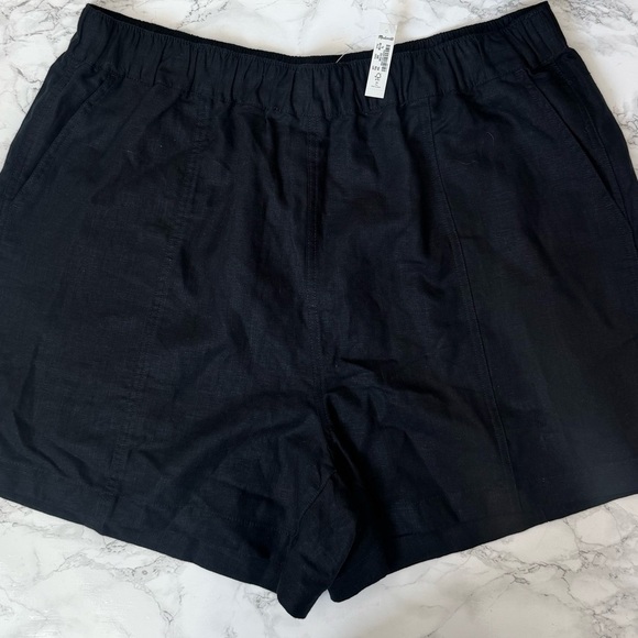 Madewell The Easy Short pull on linen shorts black size XL - Picture 4 of 5